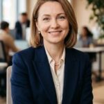 Профессиональный портрет уверенного российского бизнесмена с дружелюбным взглядом на размытом нейтральном фоне